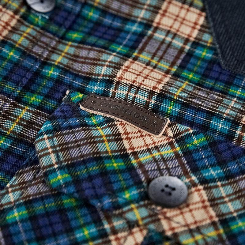 Shirt Men Military Plaid Dress 100 Cotton - Mubimart