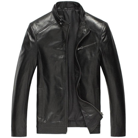 Men's leather leather jacket - Mubimart