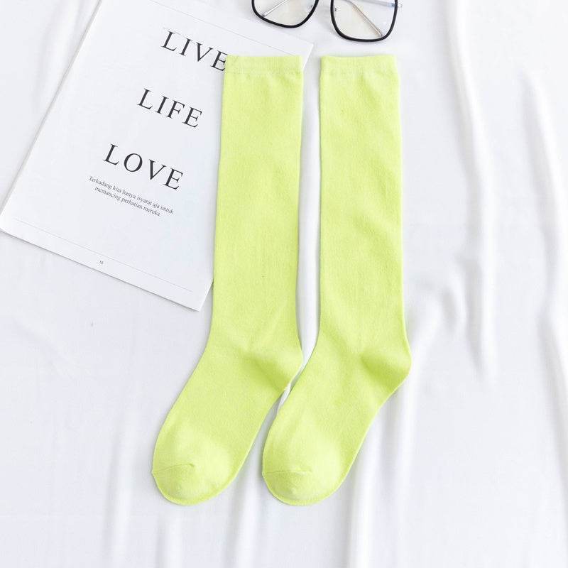 Women's color mid-tube knee socks - Mubimart