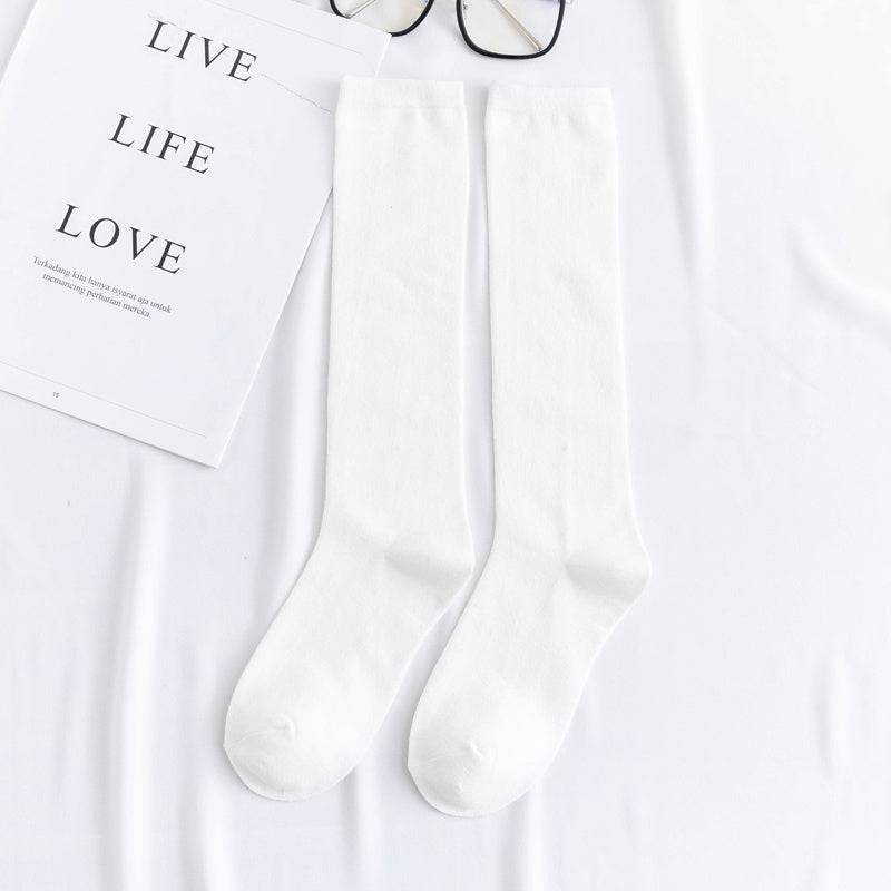 Women's color mid-tube knee socks - Mubimart