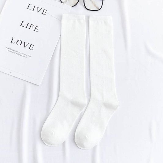 Women's color mid-tube knee socks - Mubimart