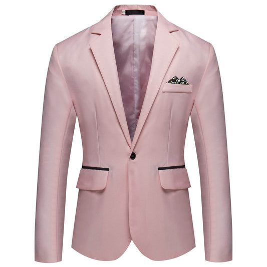 Solid Color Small Suit Hot Sale Men One Button Suit - Mubimart