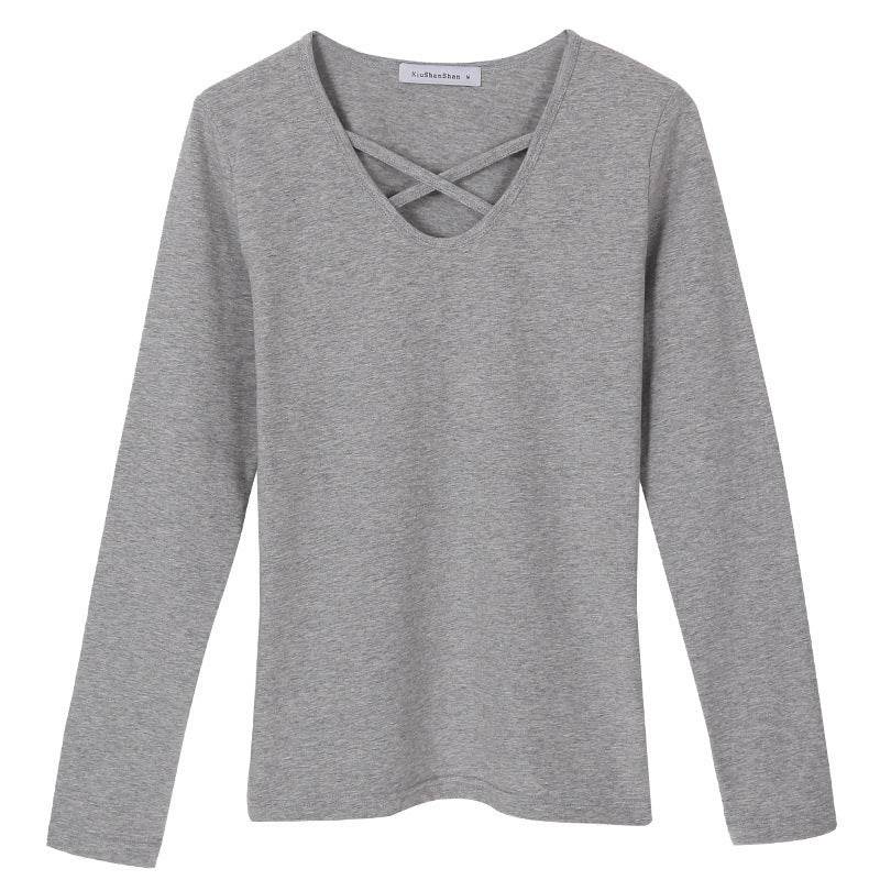Bottoming shirt women long sleeve plus size women - Mubimart
