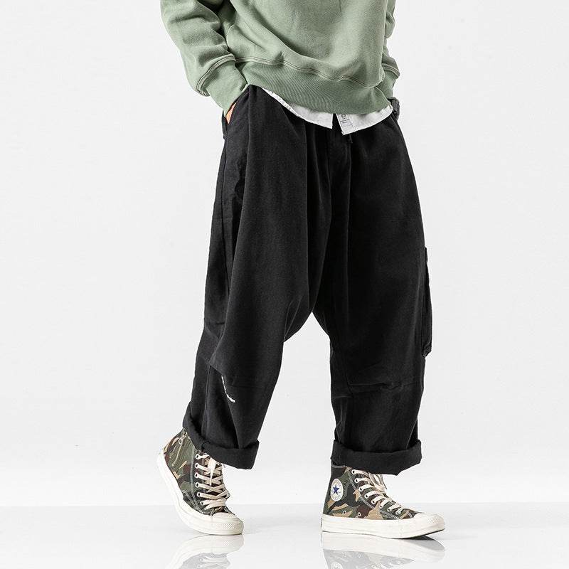Straight wide leg cargo pants - Mubimart