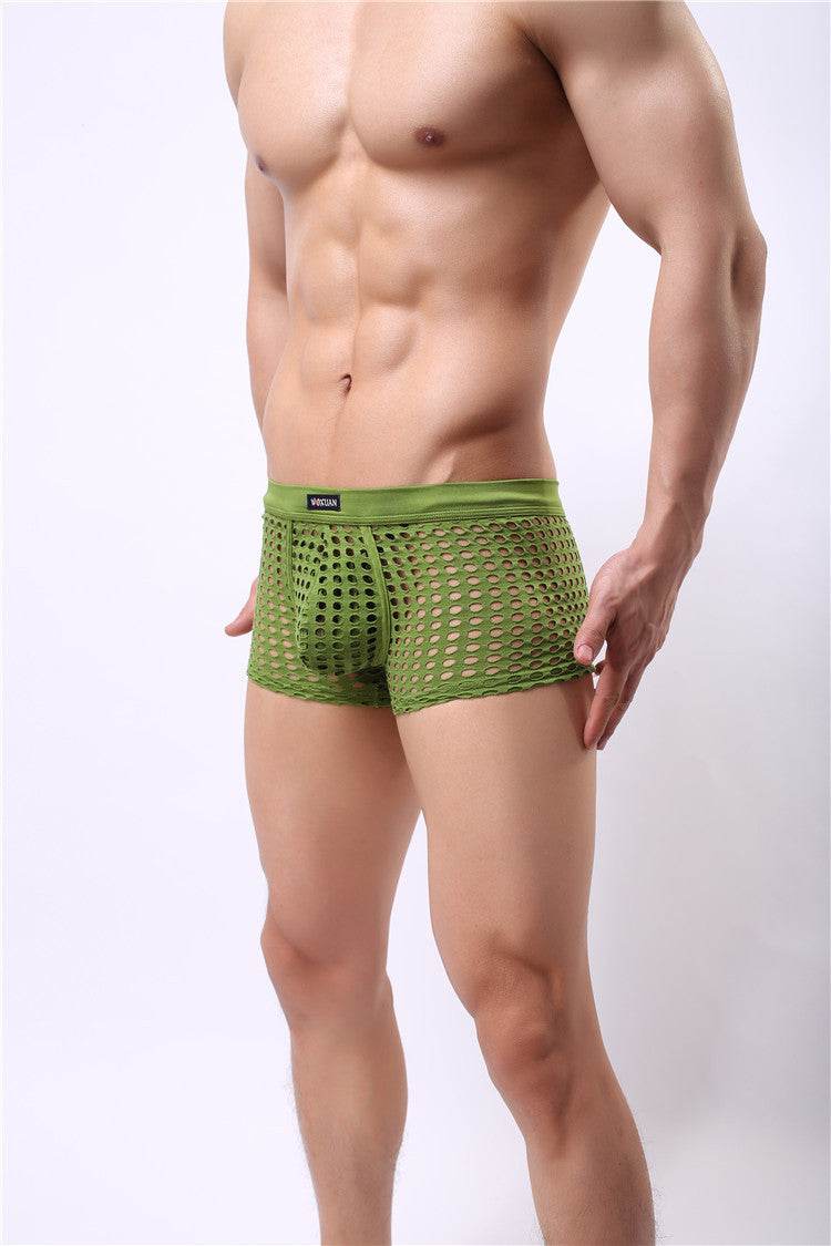 Mesh boxer briefs hollowed out - Mubimart