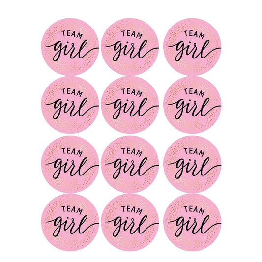 12 Pack Gender Reveal Stickers Team Boy O Team Girl Gender Reveal Adhesive Sticker - Mubimart