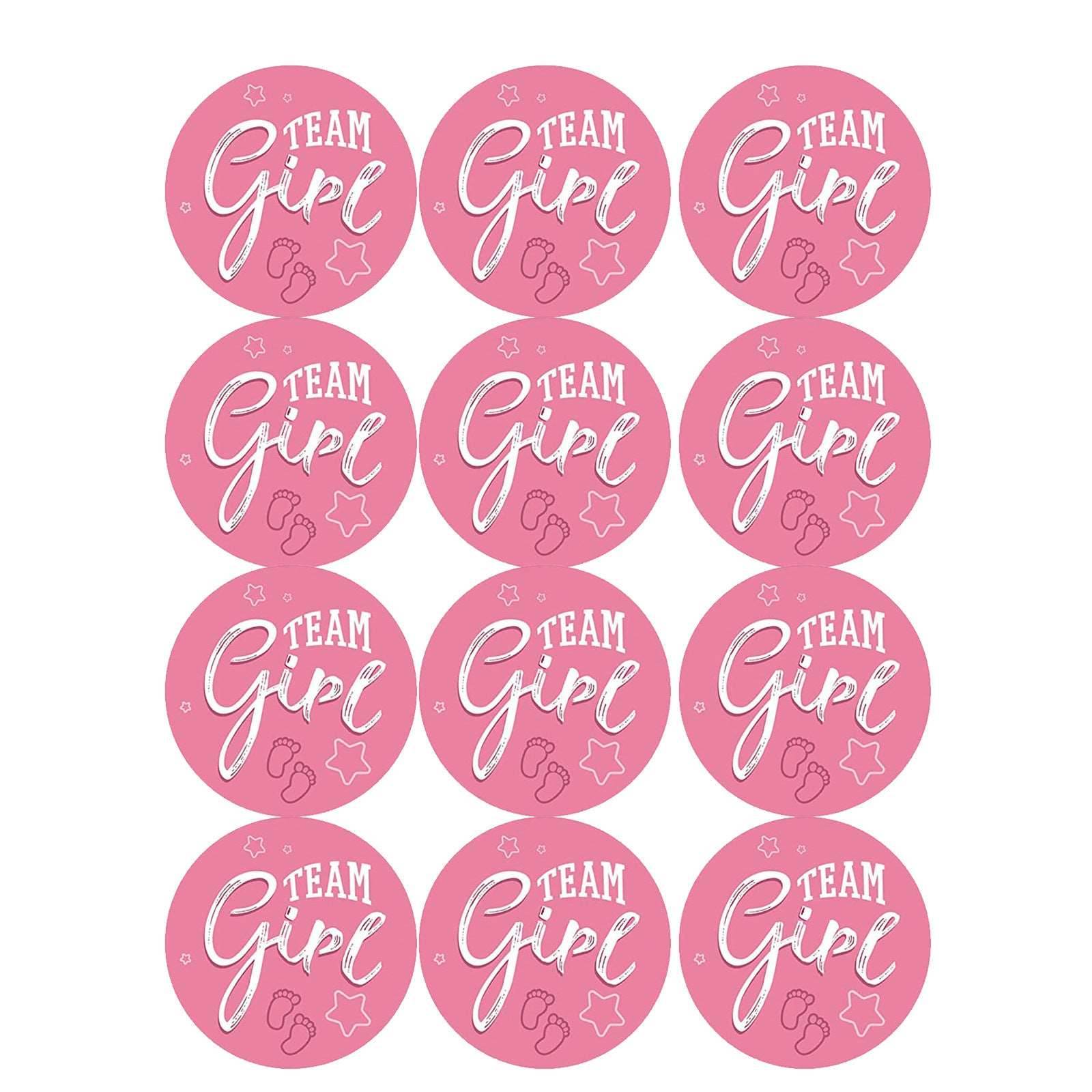 12 Pack Gender Reveal Stickers Team Boy O Team Girl Gender Reveal Adhesive Sticker - Mubimart