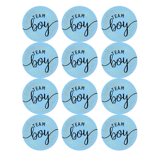 12 Pack Gender Reveal Stickers Team Boy O Team Girl Gender Reveal Adhesive Sticker - Mubimart