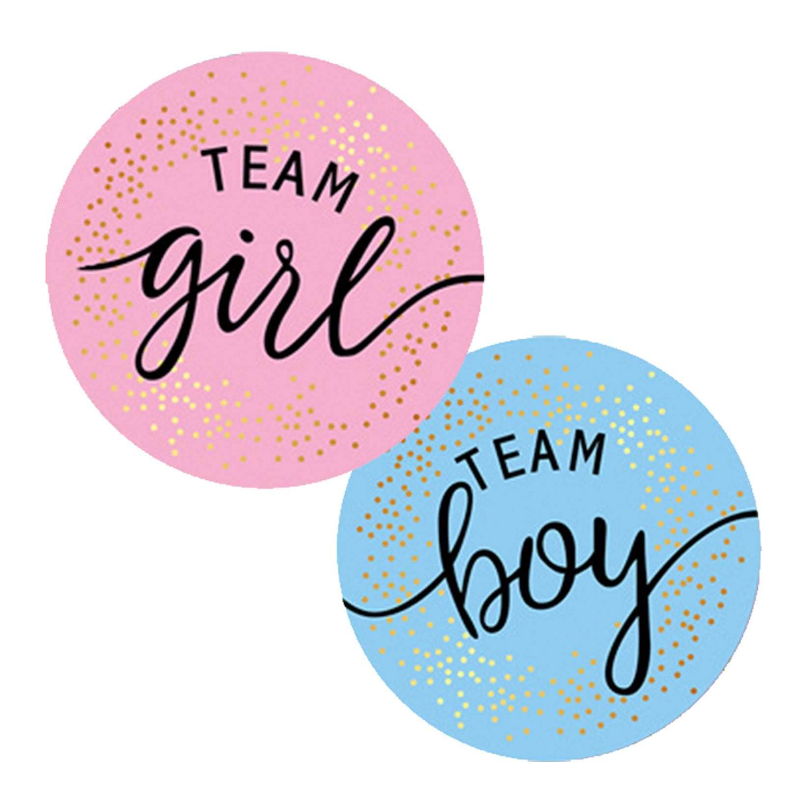 12 Pack Gender Reveal Stickers Team Boy O Team Girl Gender Reveal Adhesive Sticker - Mubimart
