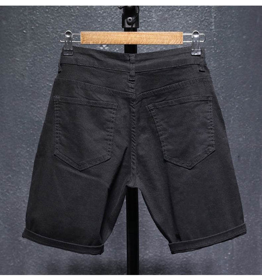 Denim cropped shorts - Mubimart