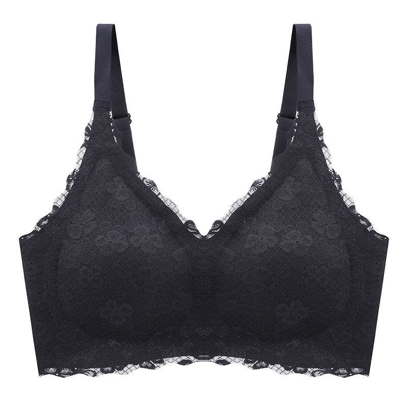 Non-Marking Beautiful Back Sports Plus Breast Plus Size Bra - Mubimart