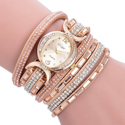 New Casual Rhinestone Watch Dress Ladies Bracelet Watch Analog Quartz Watch for Women - Mubimart