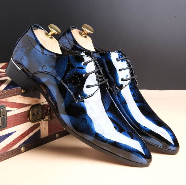 Men's shoes, large size, business casual shoes, men's shoes, bright leather, men's shoes, dress shoes - Mubimart
