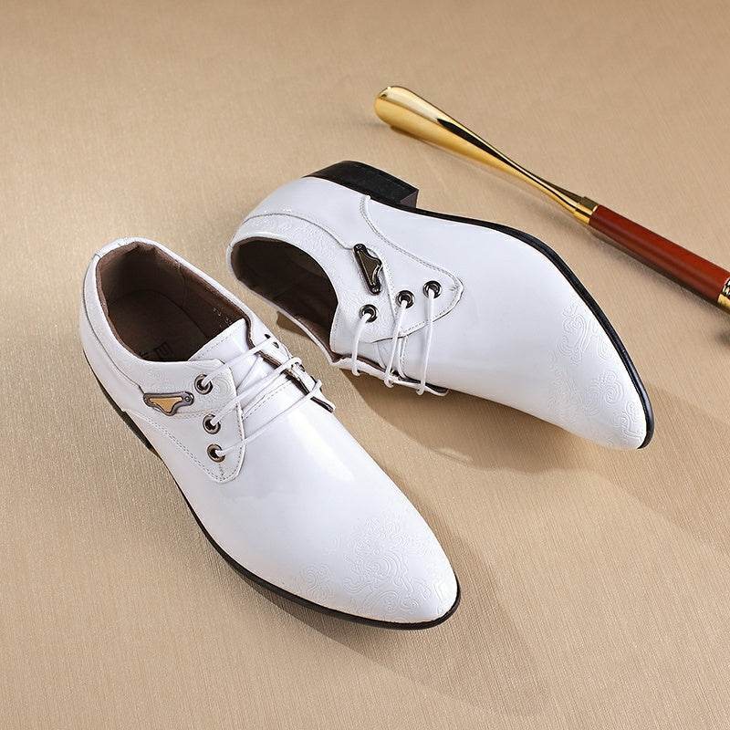 Formal Mens Dress Shoes Genuine Leather Black Luxury Wedding Shoes Men Flats Office Oxfords - Mubimart