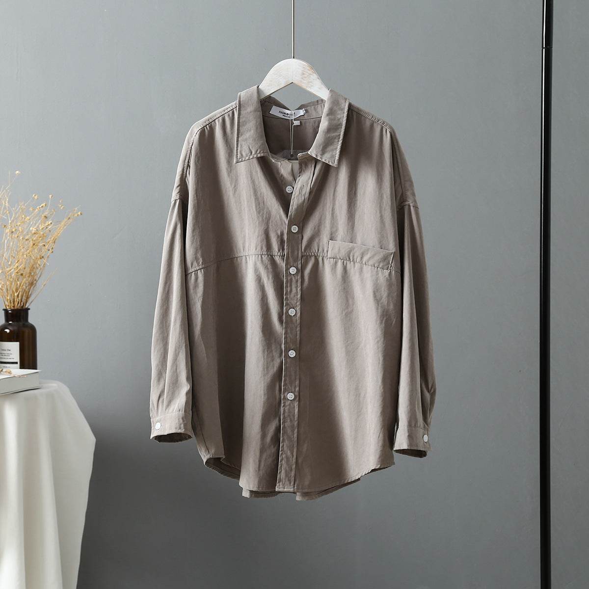 Women's shirt jacket loose Hong Kong style shirt women - Mubimart