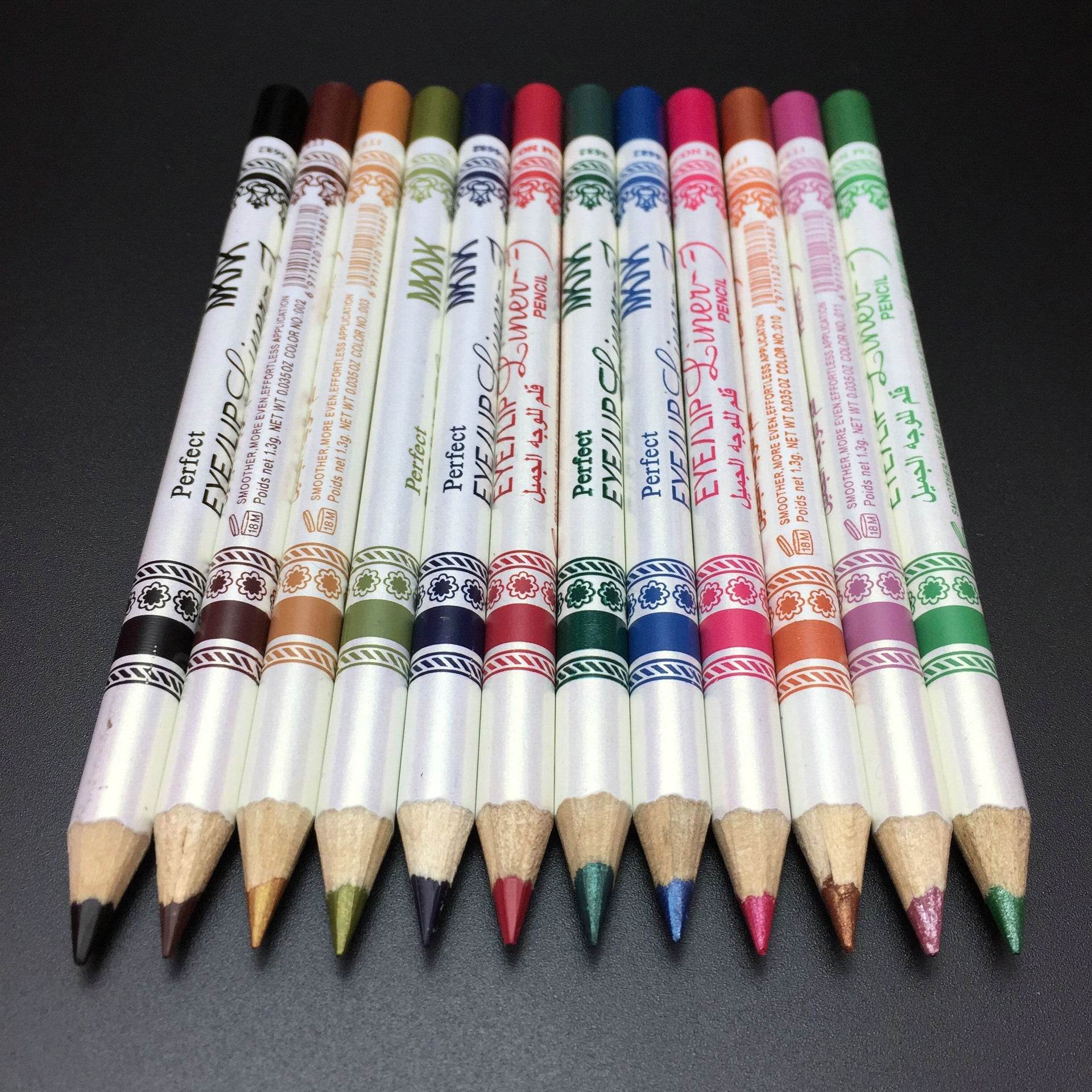Cosmetics 12 Colors Glitter Lip liner Eye Shadow Eyeliner Pencil Pen Makeup - Mubimart