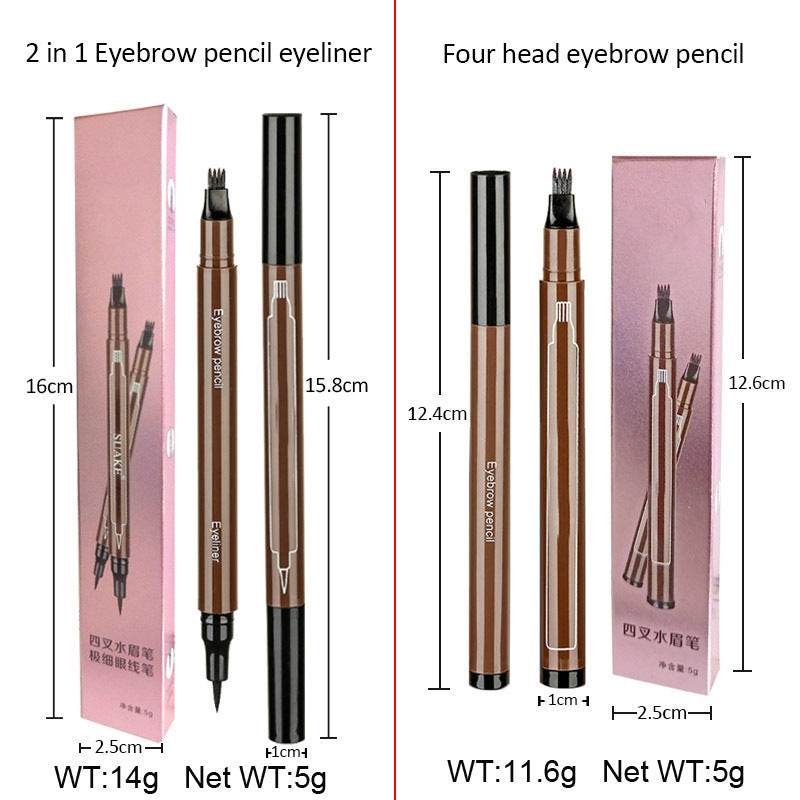 Double-tip eyebrow pencil eyeliner - Mubimart