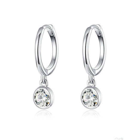 Zircon ear hoop earrings - Mubimart