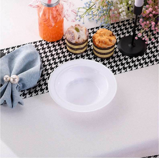 12OZ Disposable Bowl Gold Side Deep Dish Hard Plastic PS Salad Bowl - Mubimart