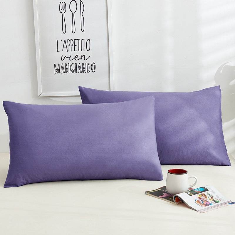 Pure Color Cotton Pillowcases A Pair Of Hotel Hotel Cotton 48X74CM - Mubimart