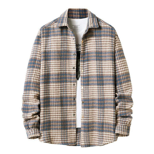 Flannel Thick Plaid Shirt Men's Style Jacket Lining - Mubimart