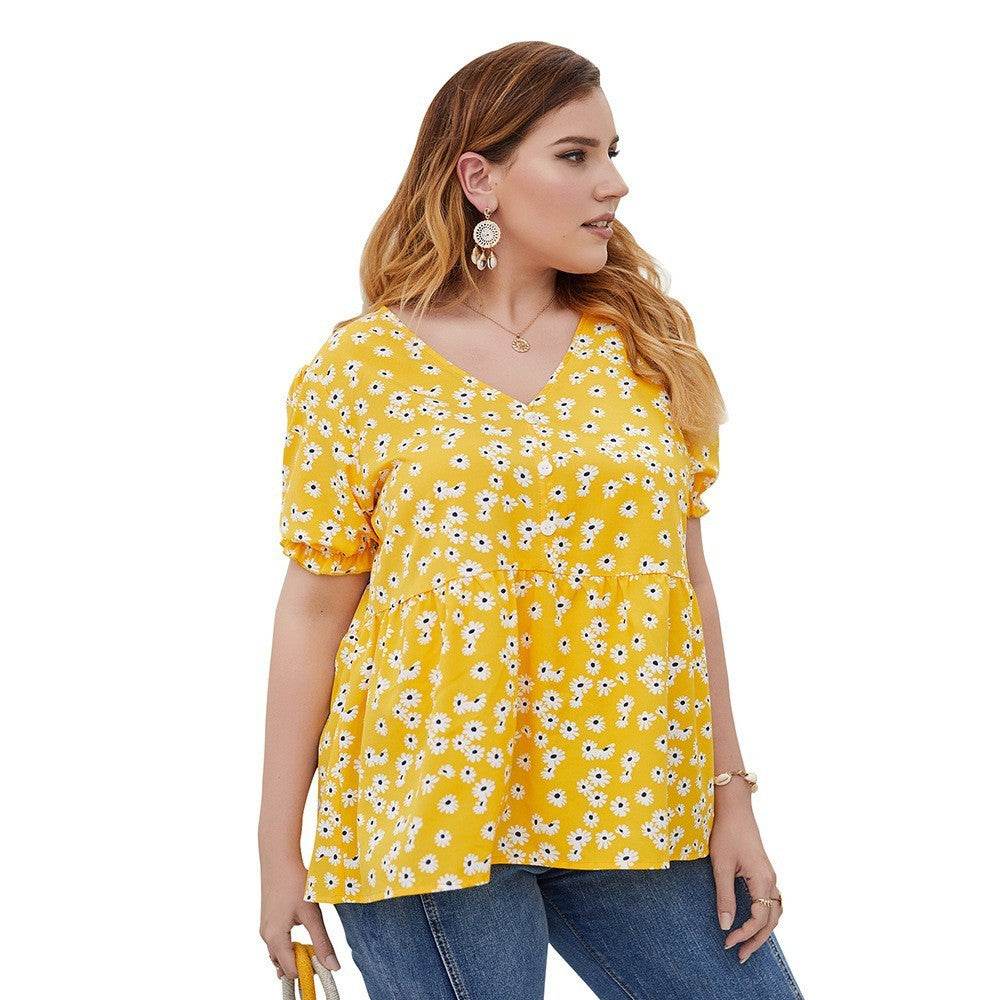 Plus size women's cotton top - Mubimart