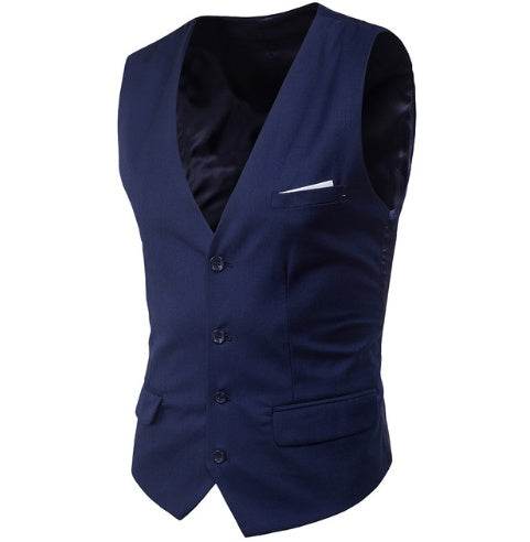 Men's Slim Suit Vest Large Size Sleeveless Vest - Mubimart