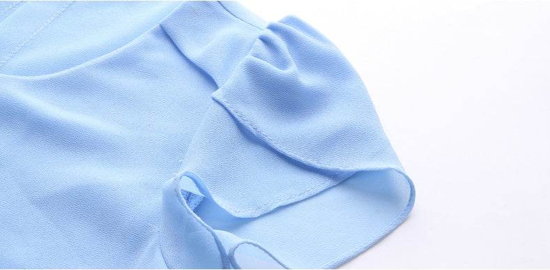 New Summer Women Blouse Loose Shirt O-Neck Chiffon Blouse Female Short Sleeve Blouse Plus Size 5XL Shirts Tops - Mubimart