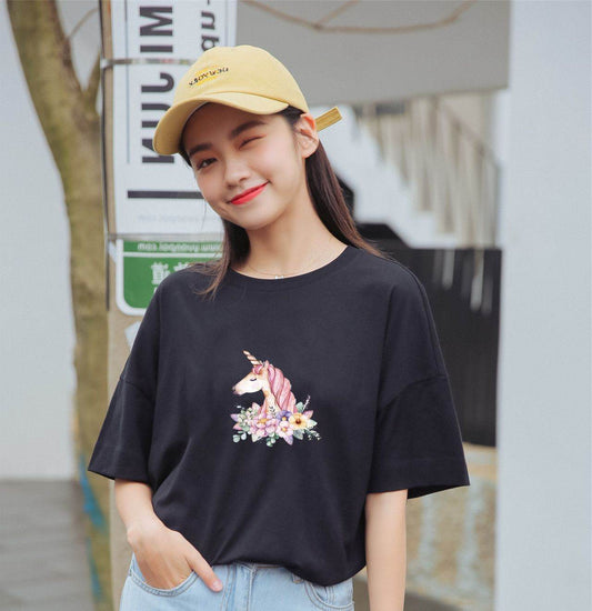Women's loose summer plus size t-shirt - Mubimart