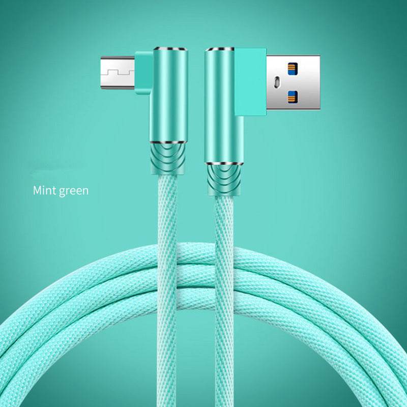Double Elbow Fast Charging Mobile Phone Data Cable Mobile Game Charging Cable - Mubimart
