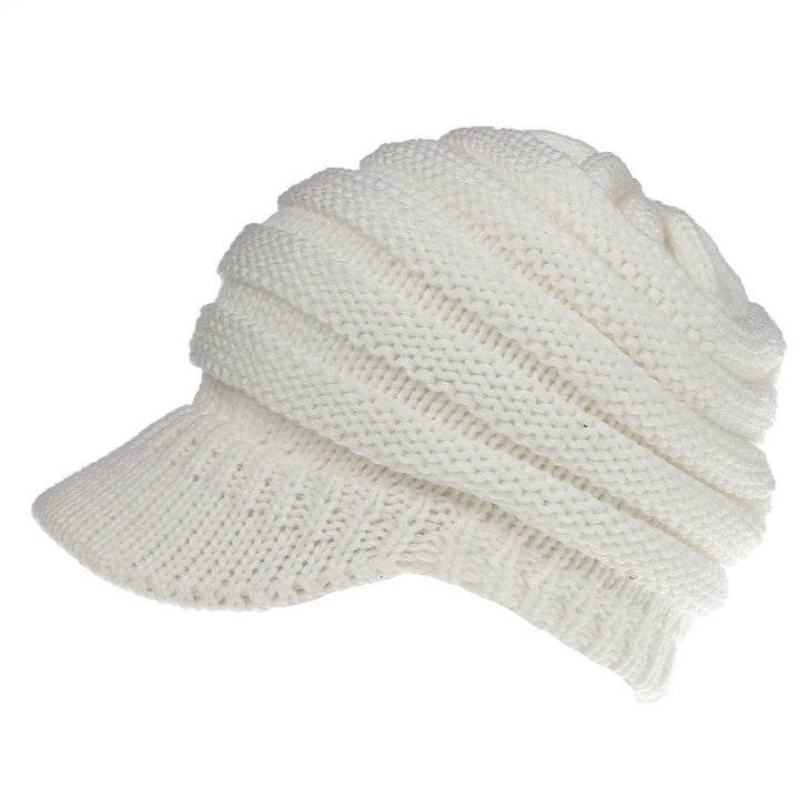 Women Ponytail Beanies Autumn Winter Hats Female Soft Knitting Caps Warm Ladies Skullies - Mubimart