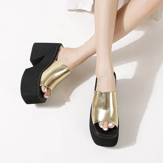 Women's Wedge Platform Peep Toe High Heels - Mubimart