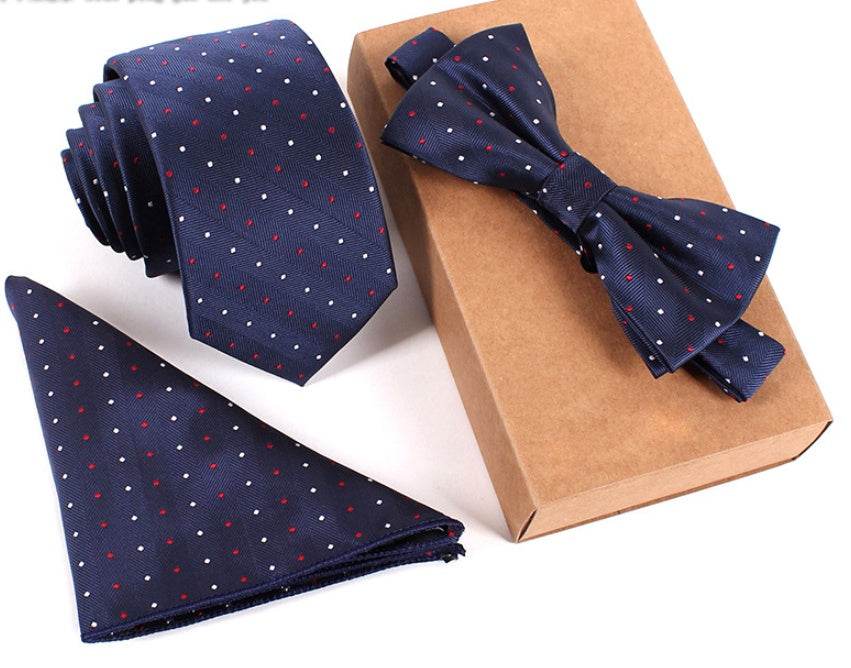 Slim Necktie Set Men Three-piece bow tie - Mubimart