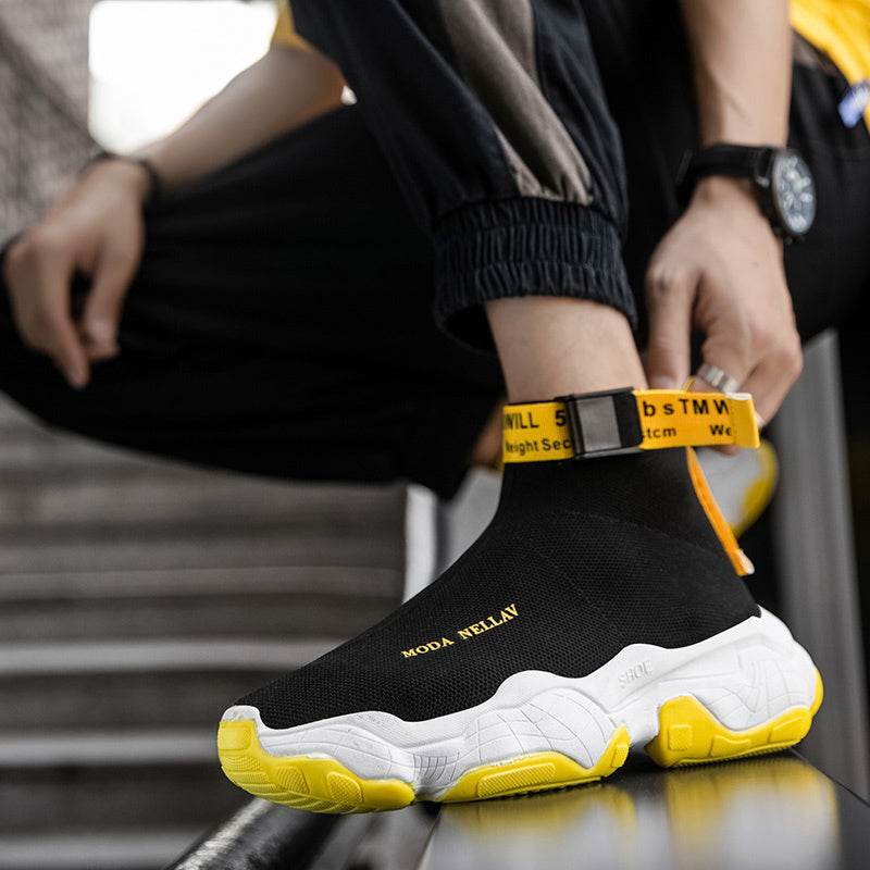 Socks Shoes Sports Shoes Casual Running High Top Shoes Men - Mubimart