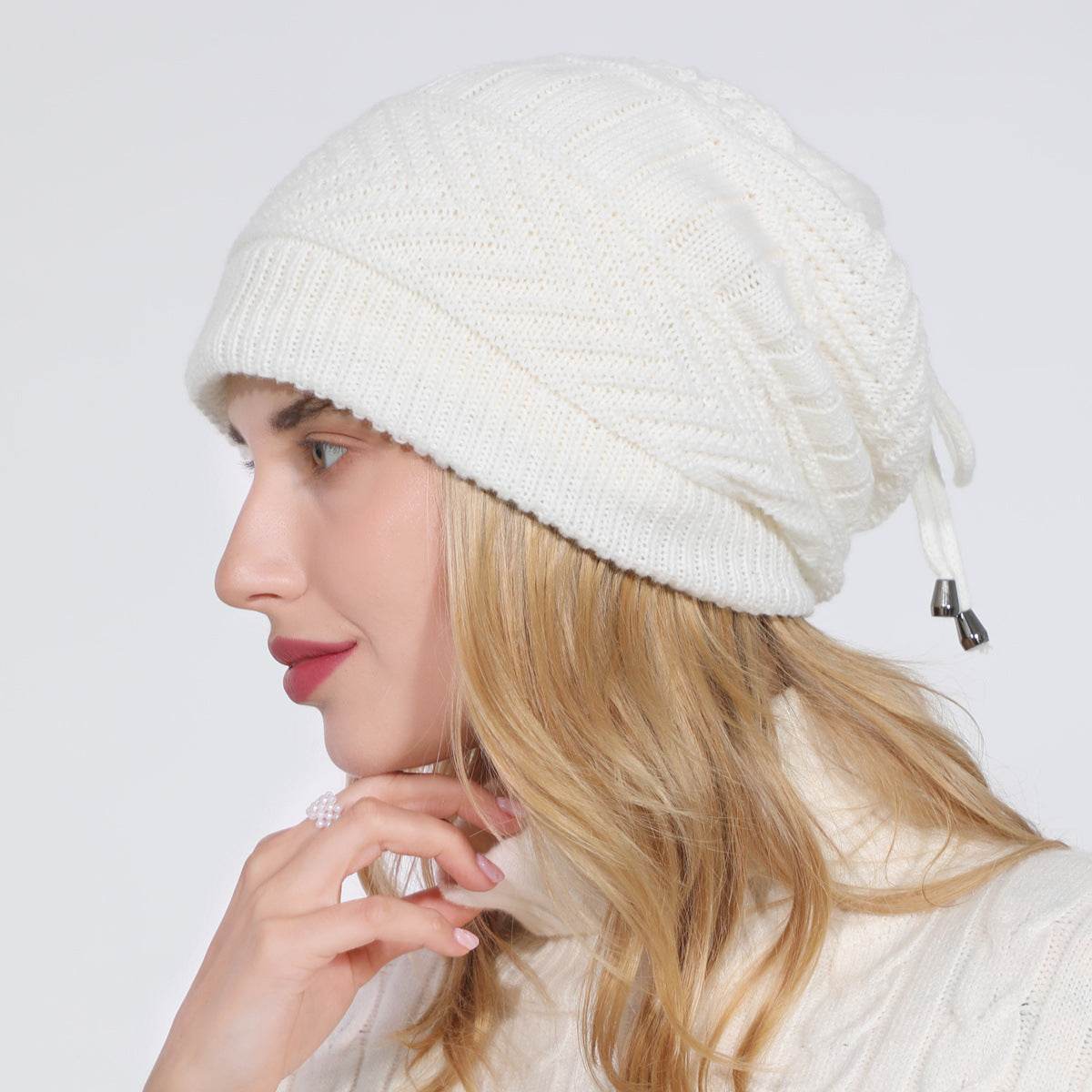 Winter Baotou hats plus velvet knitted men and women pullovers - Mubimart