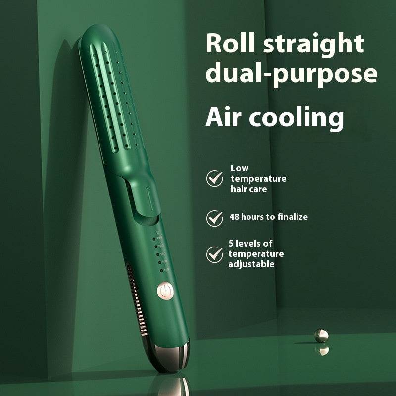 Hair Curler And Straightener Dual-use Hair Straightener Straight White Wind Plastic Curly Hair - Mubimart
