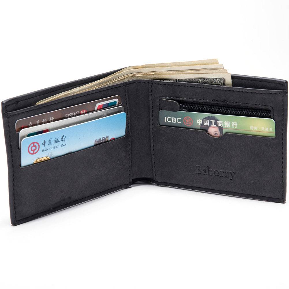 Fashion Men Wallets Mens Wallet with Coin Bag Zipper Small Money Purses New Design Dollar Slim Purse Money Clip Wallet - Mubimart