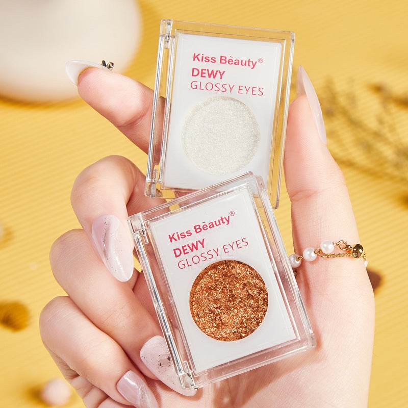 Pearlescent Solid Non Flying Powder Eye Shadow Cream - Mubimart