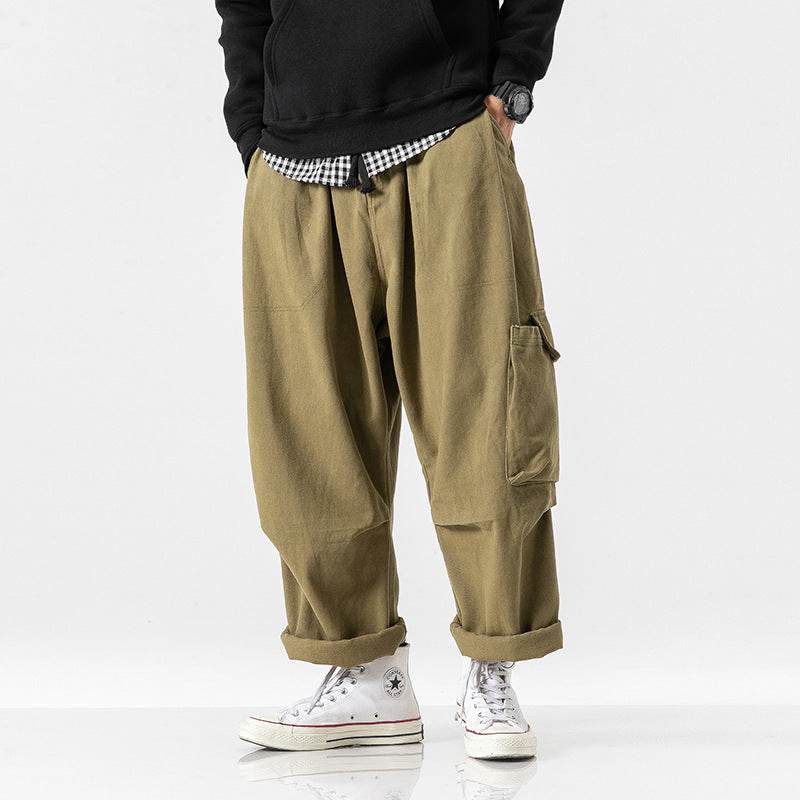 Straight wide leg cargo pants - Mubimart