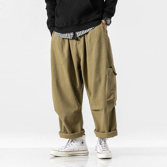 Straight wide leg cargo pants - Mubimart