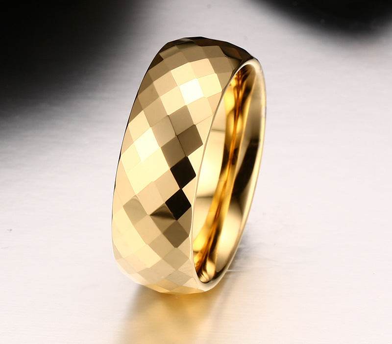 Men Ring Tungsten Jewelry Gold Color - Mubimart