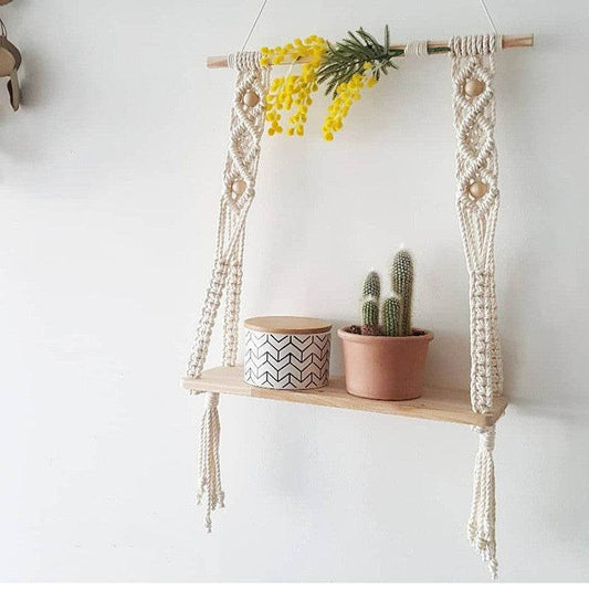 Hand-woven tapestry shelf - Mubimart