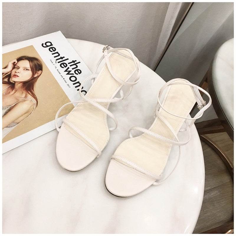 Cutout Roman Stiletto Heels - Mubimart