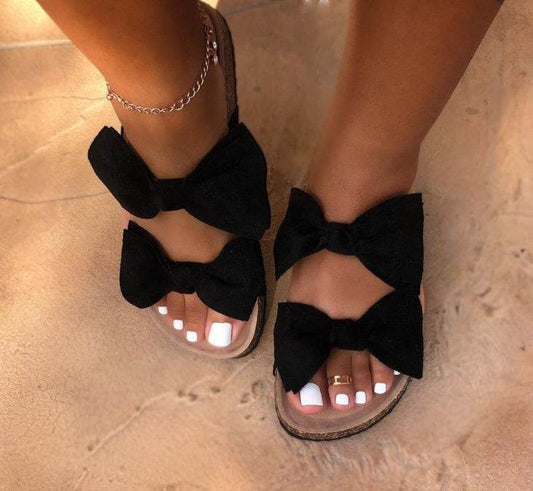 Bow flat slipper - Mubimart
