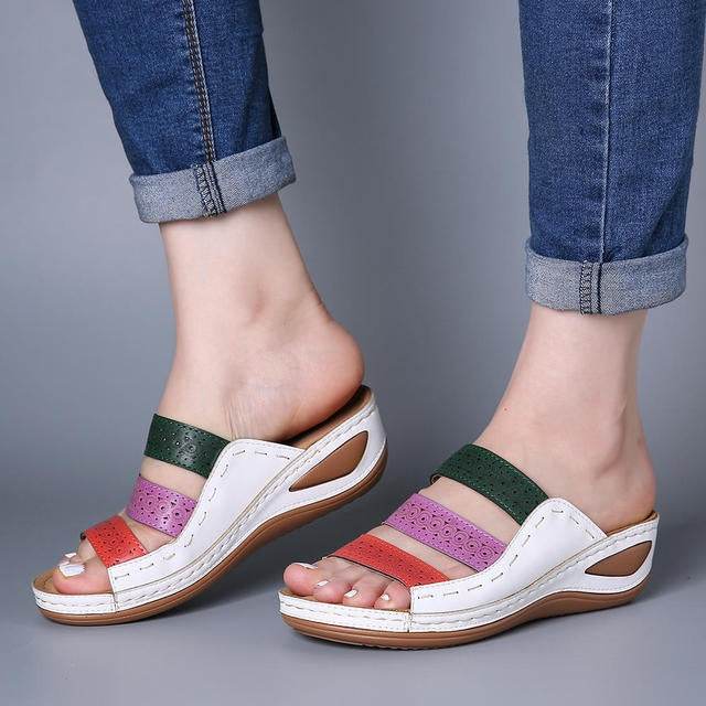 European and American Wedge Heel Sandals - Mubimart