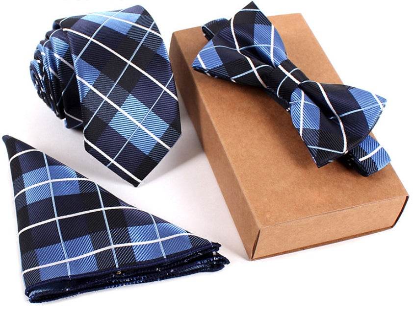 Slim Necktie Set Men Three-piece bow tie - Mubimart