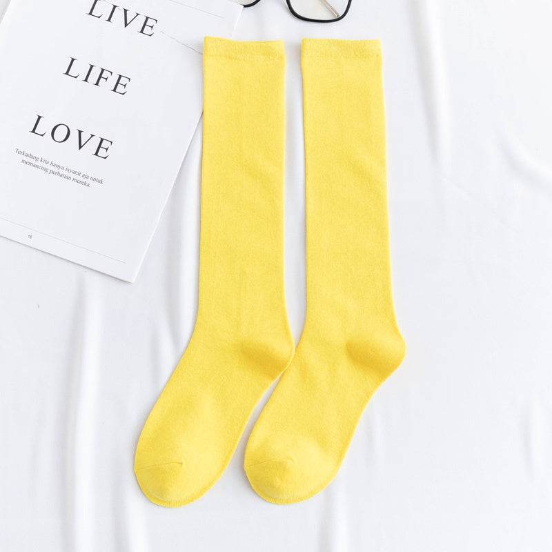 Women's color mid-tube knee socks - Mubimart