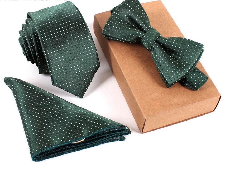 Slim Necktie Set Men Three-piece bow tie - Mubimart