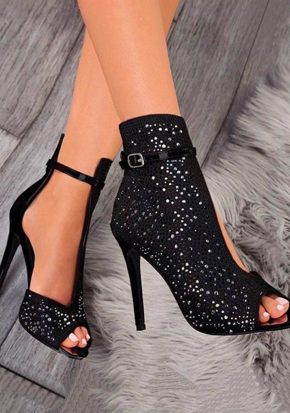 Fishbill Rhinestone Stiletto - Mubimart