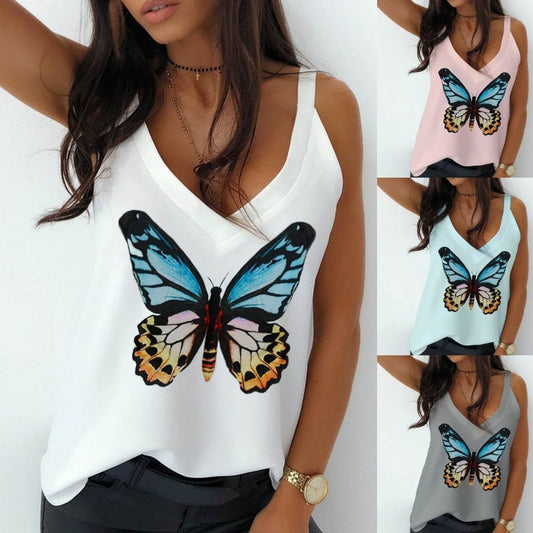Loose butterfly camisole - Mubimart